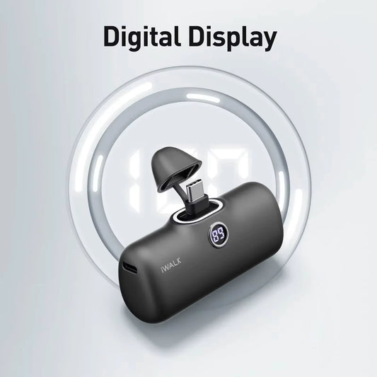 Iwalk 5000Mah Mini Fast - Charging Power Bank: LED Digital Display, Portable for on - the - Go, Ultra - Fast Power - Up