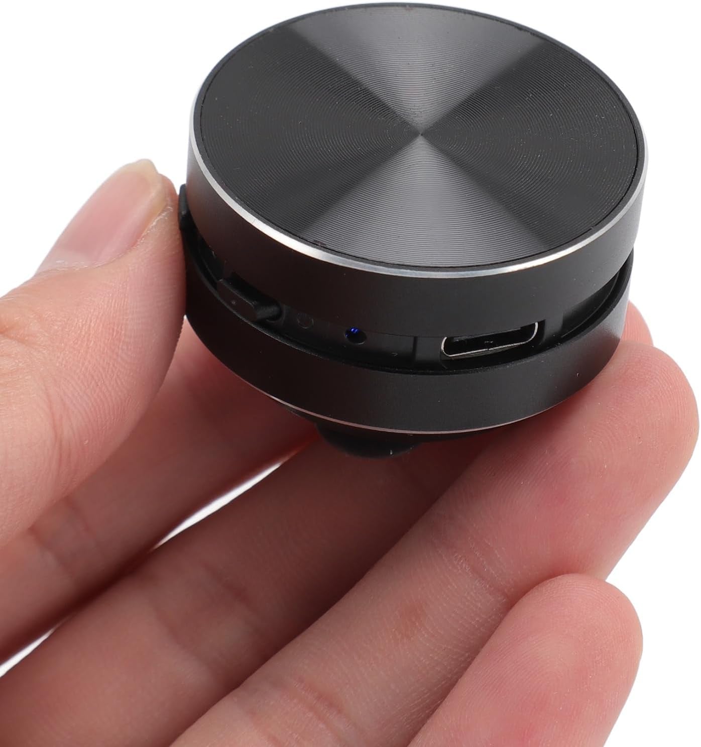 Bluetooth Bone Conduction Speaker, Stereo Bass Sound Portable Speaker, Built in Mic Mini Music Player with Suction Cup for Home Outdoor Travel (Black)